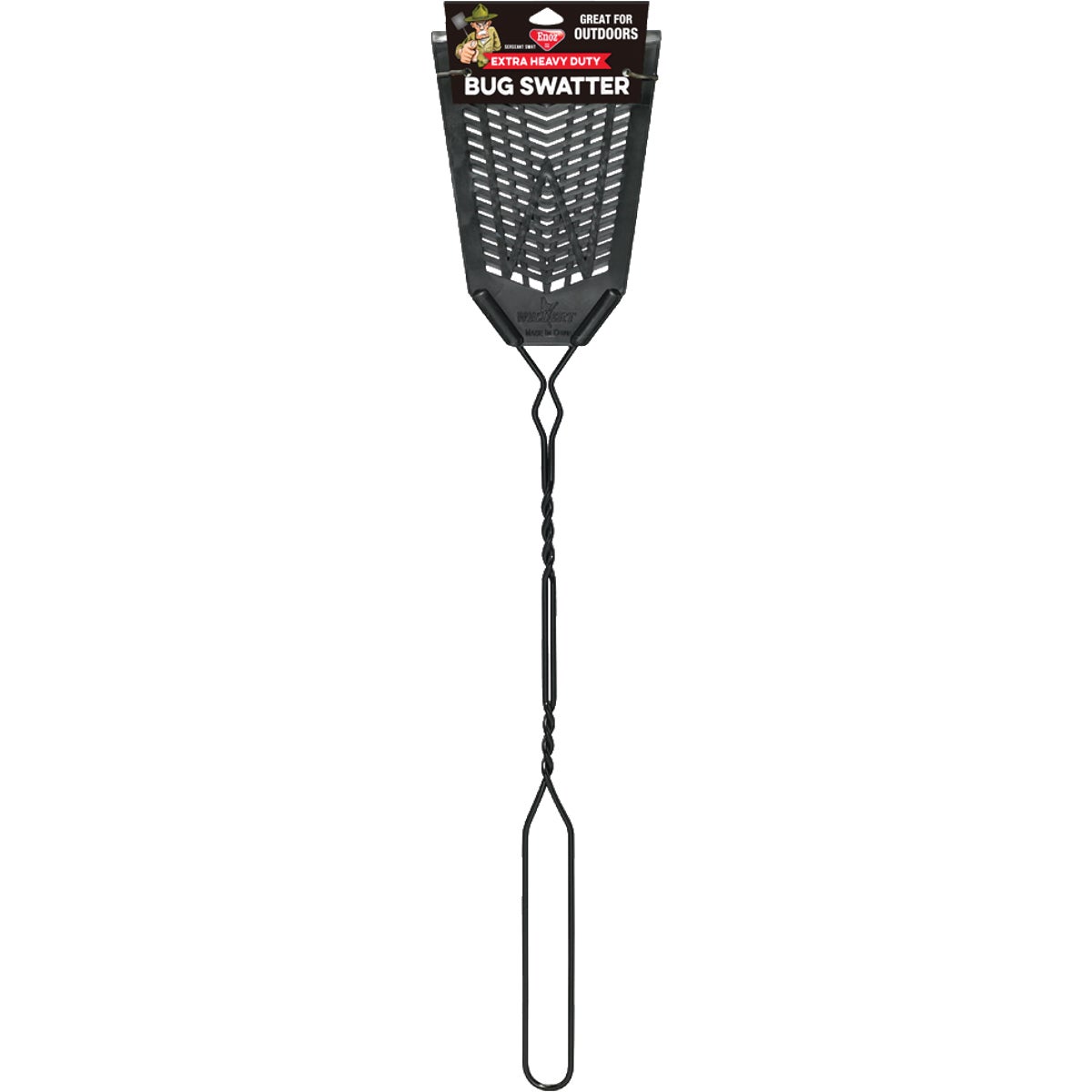 Item 602703, Extra heavy duty bug swatter has a unique vent design that allows quick 