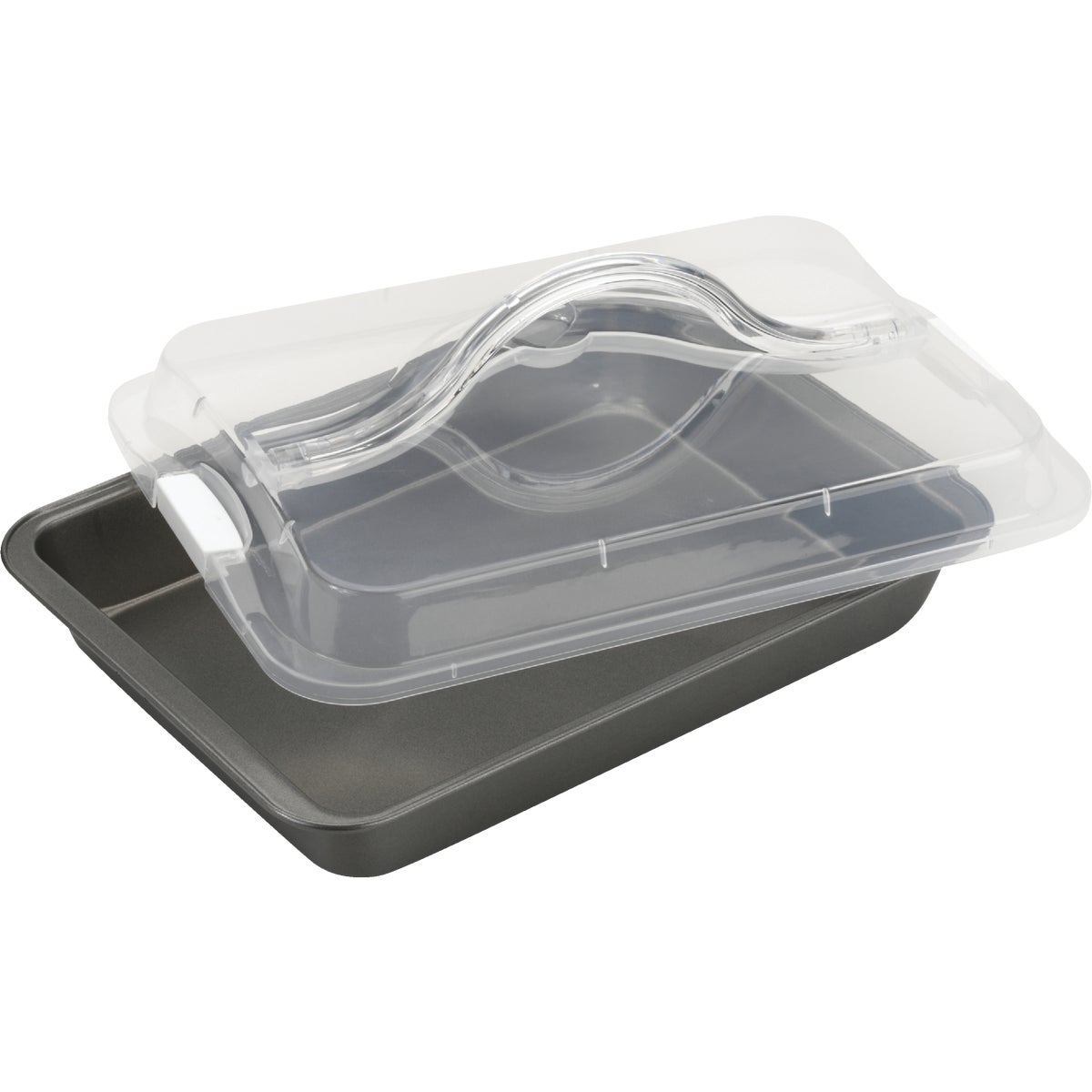 Item 603224, GoodCook covered cake pan is designed to distribute heat evenly and quickly