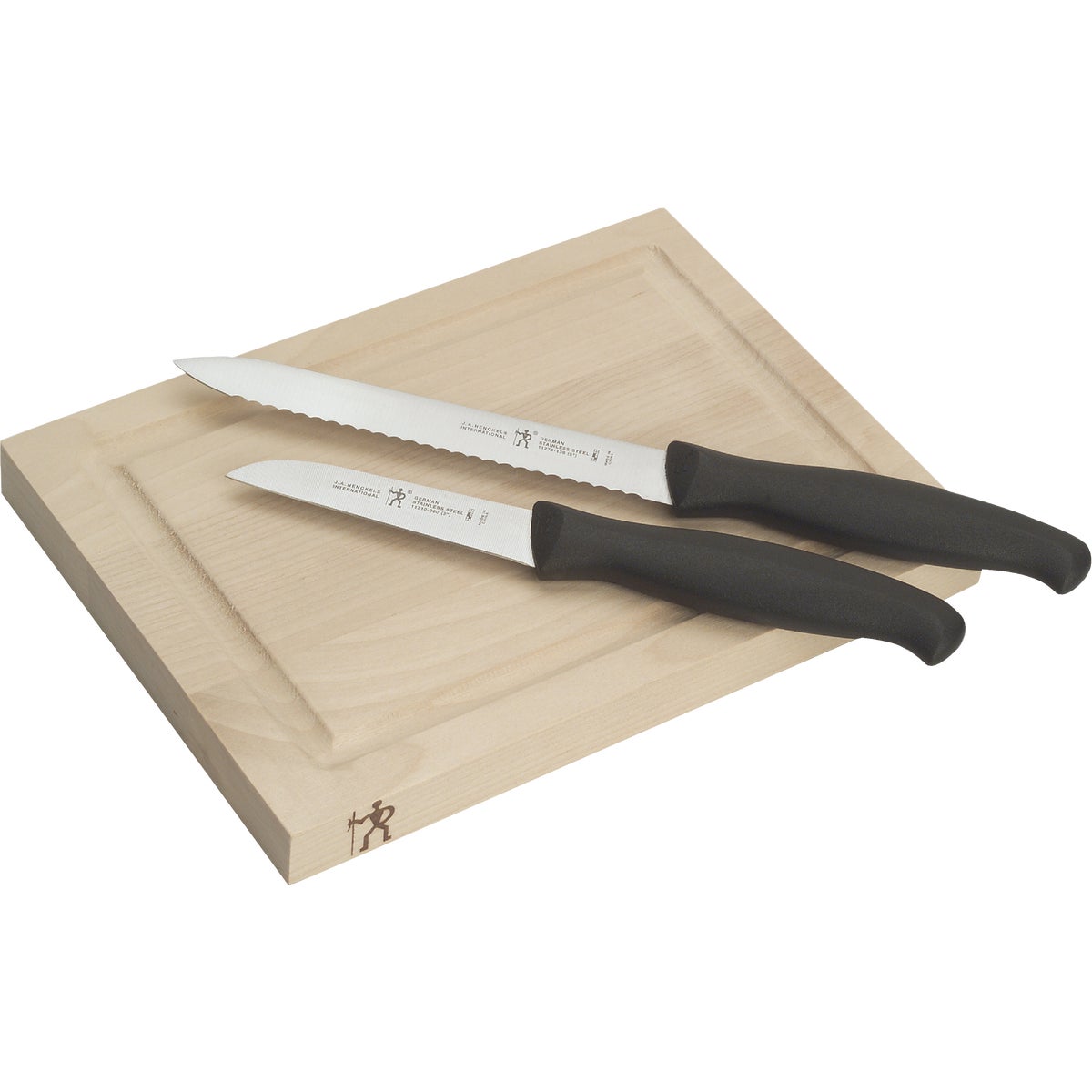 Item 603531, 3-piece bar knife and board set consists of: (1) 2.75 In.