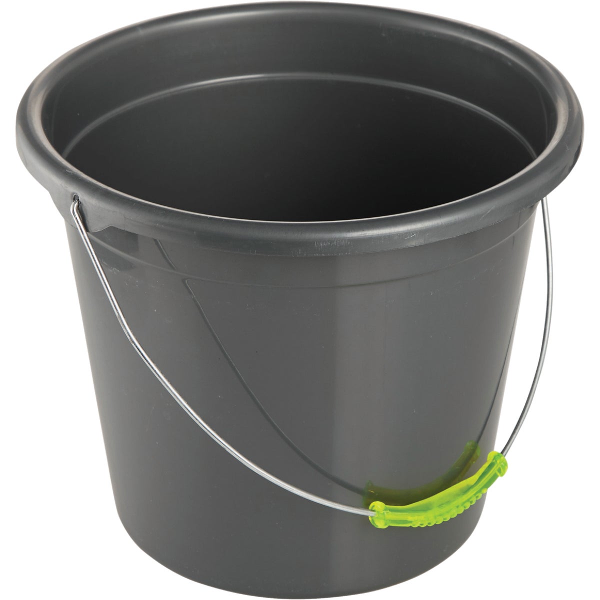 Item 607118, Smart Savers poly bucket. Features a durable carry handle. Color: Black.