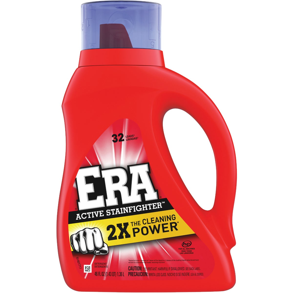 Item 608548, Era regular liquid laundry detergent is 2 times compacted concentrate with 