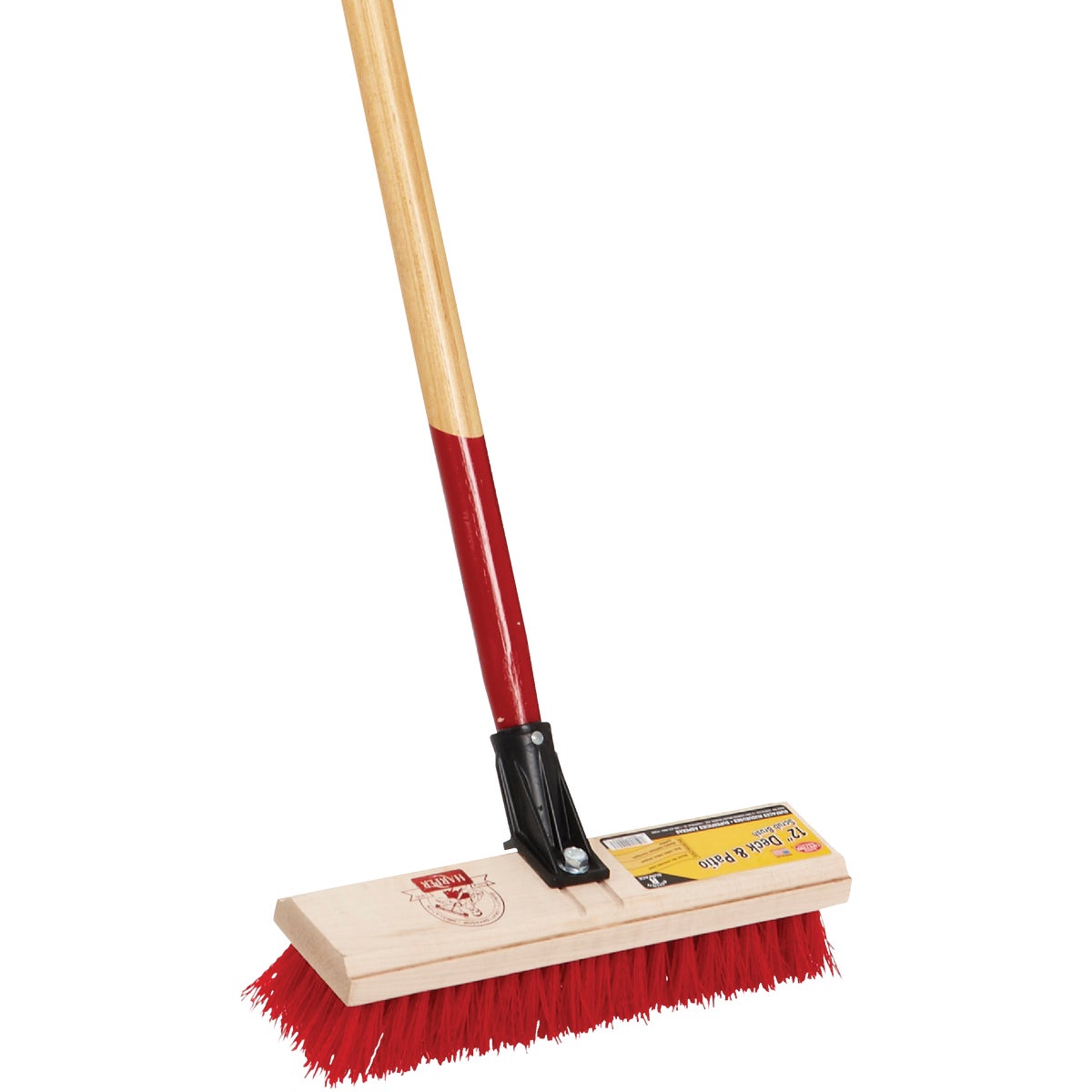 Item 612313, 12 In. deck brush, 1-1/8 In. x 60 In. wood bolt on handle.