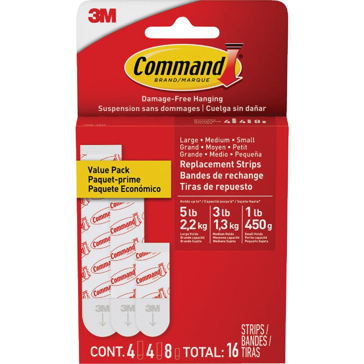 Item 617164, Command Replacement Strips make it easy to move and rehang your Command 