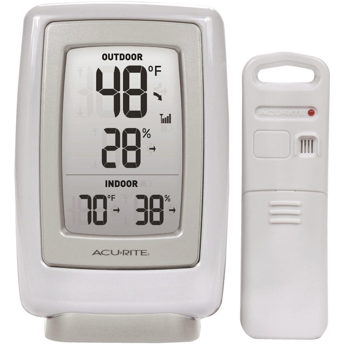 Item 618665, Indoor/outdoor temperature and humidity. Large, easy-to-read display.