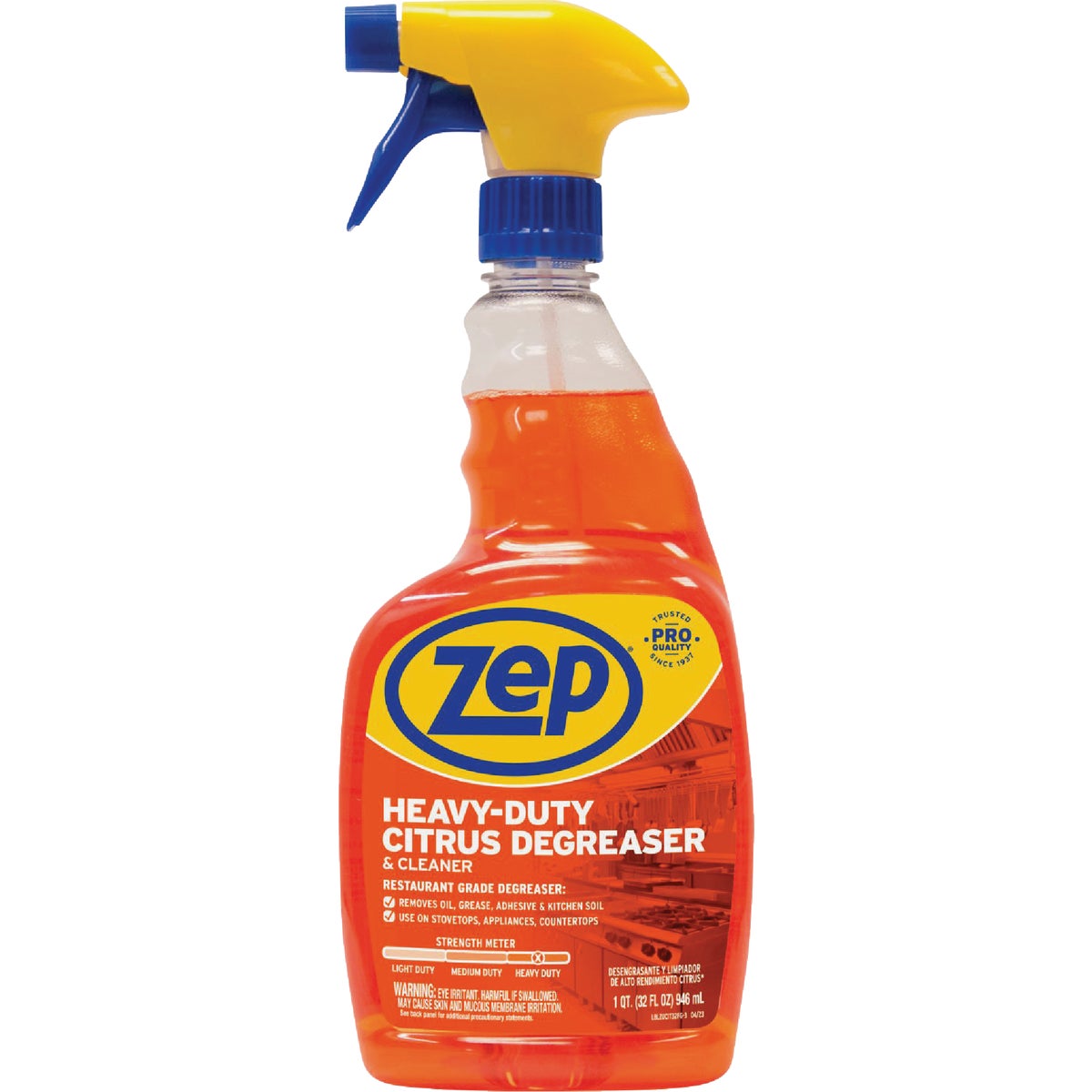 Item 618843, Zep heavy-duty citrus degreaser dissolves heavy grease and soils without 