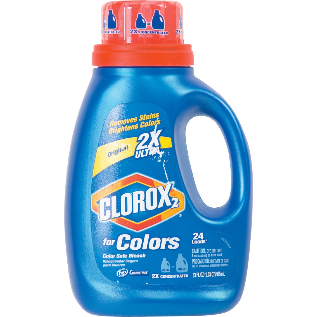 Item 619248, Clorox 2X product uses the power of oxygen to safely remove stains and 