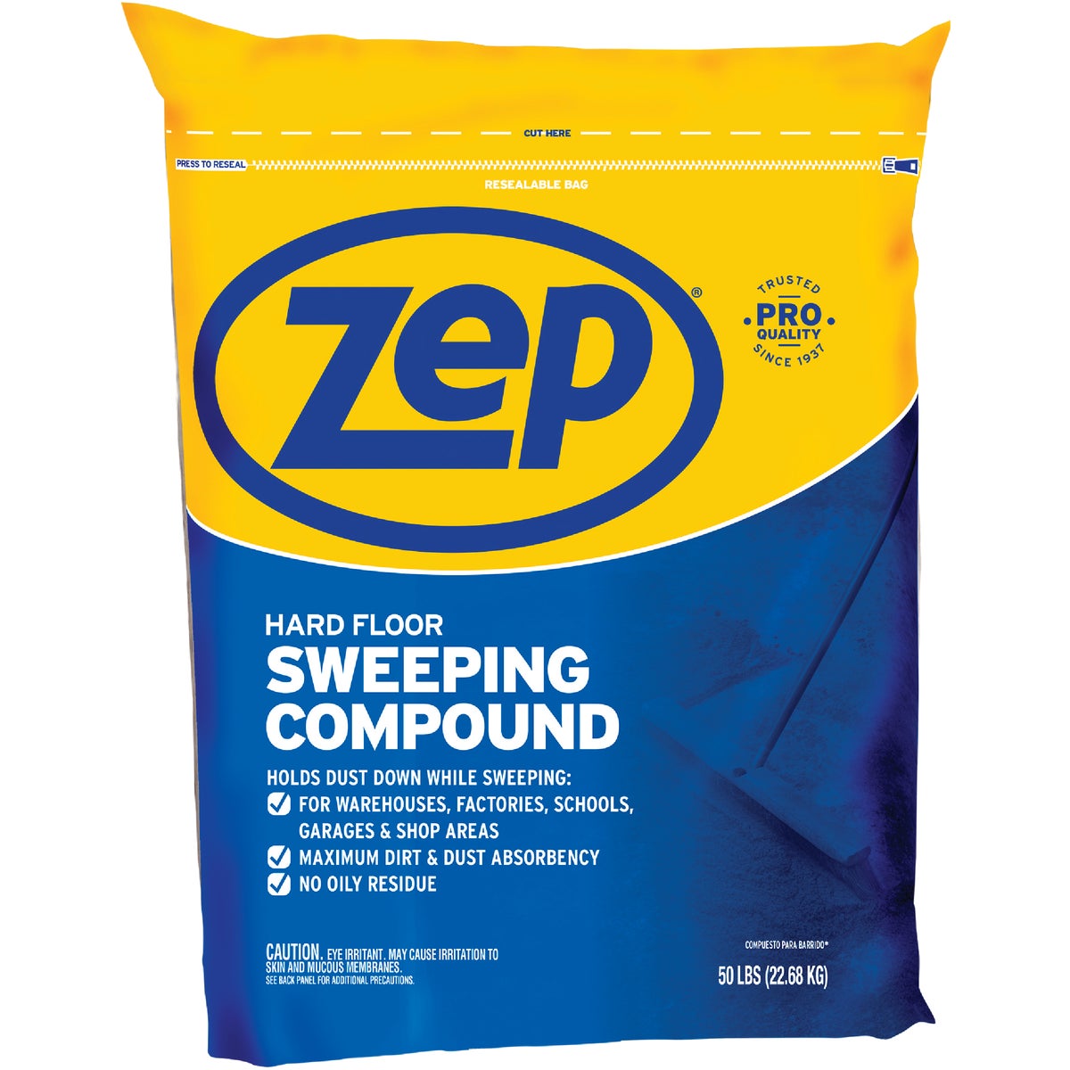 Item 619502, Nonsoy powder holds down dust during sweeping and nontoxic, oil-based 