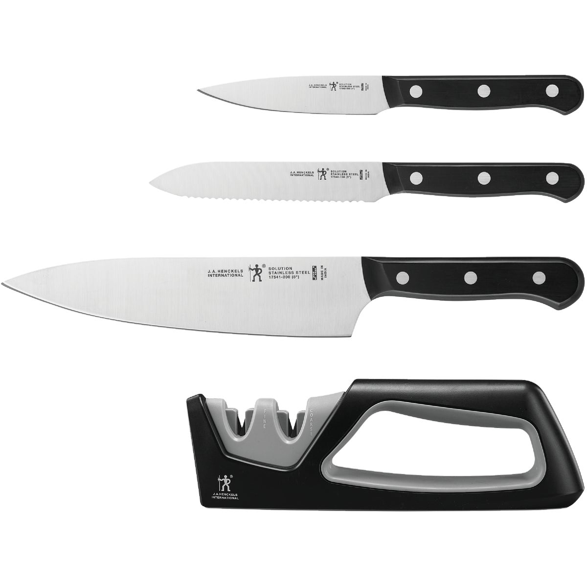 Item 619938, High carbon stainless steel knife blades stay sharper longer and are highly