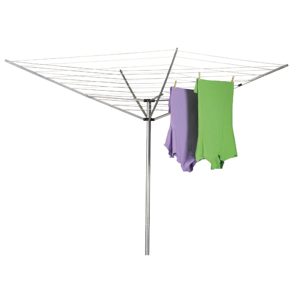 Item 621935, Umbrella style clothes dryer with galvanized steel, 2-piece center post.