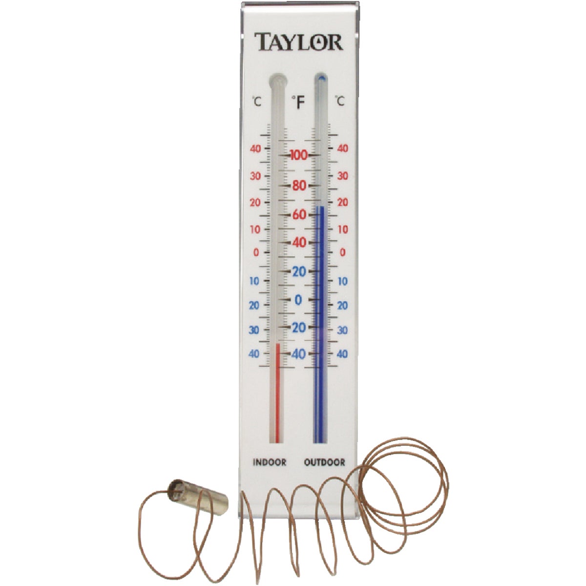 Item 624783, Read indoor and outdoor temperatures from inside with extended tubing.