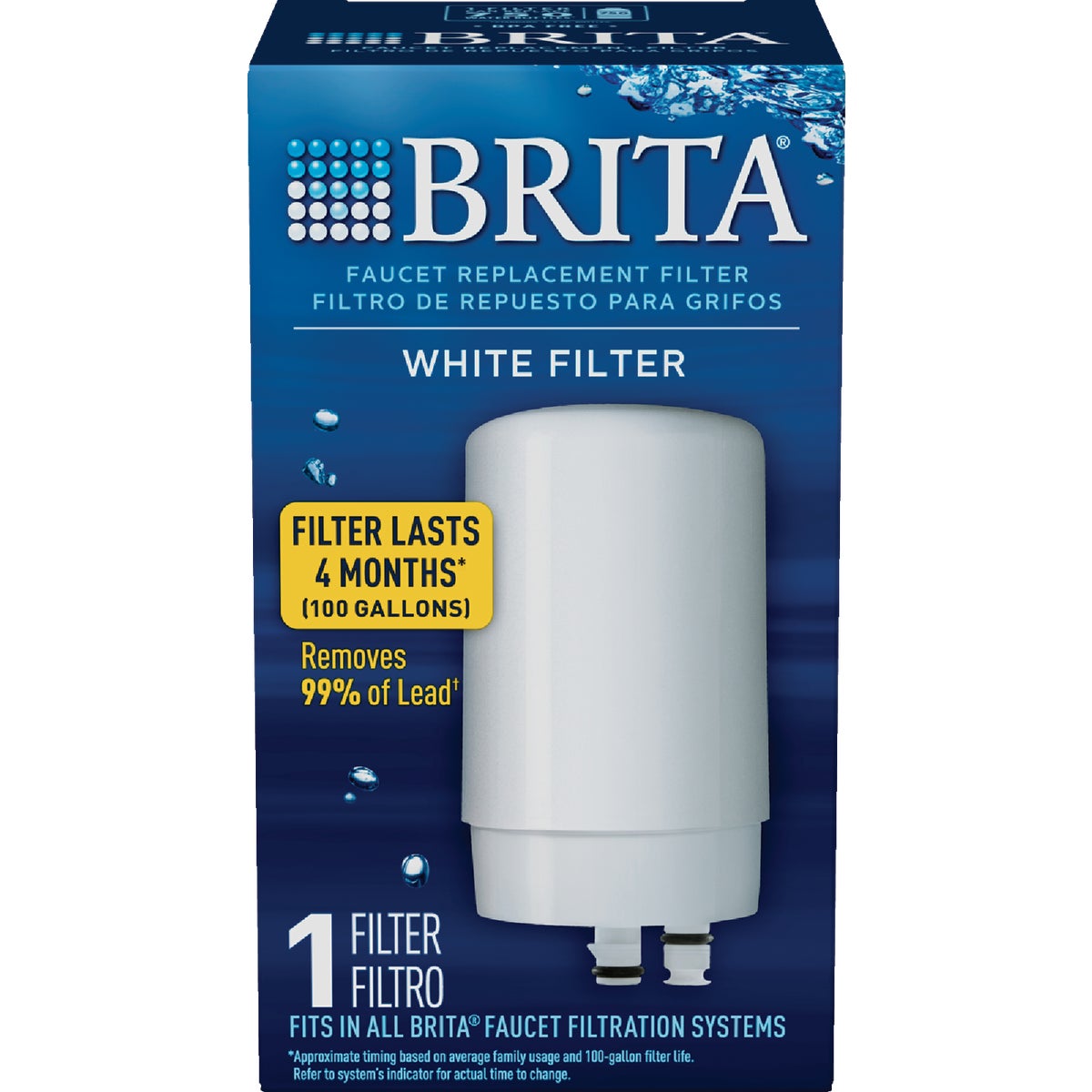 Item 625841, Replacement filter for Brita On Tap System has a long lasting design that 
