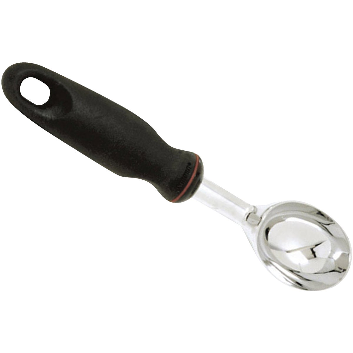 Item 630446, Full tang stainless steel handle provides extra strength for scooping 