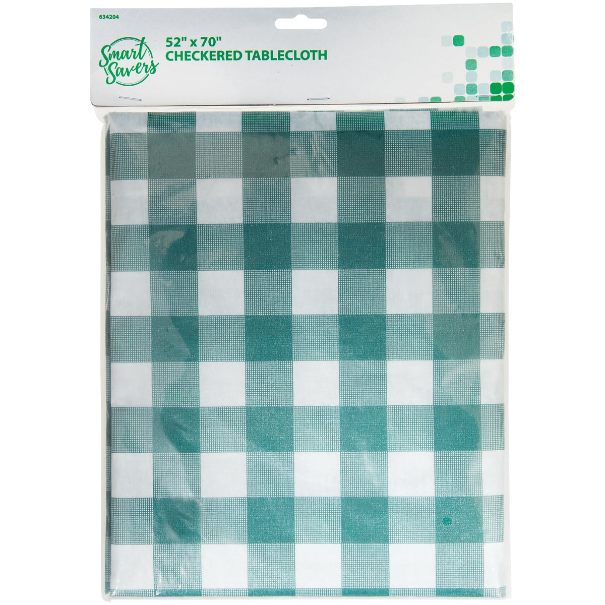Item 634204, Smart Savers 52 inches wide x 70 inches long tablecloth.