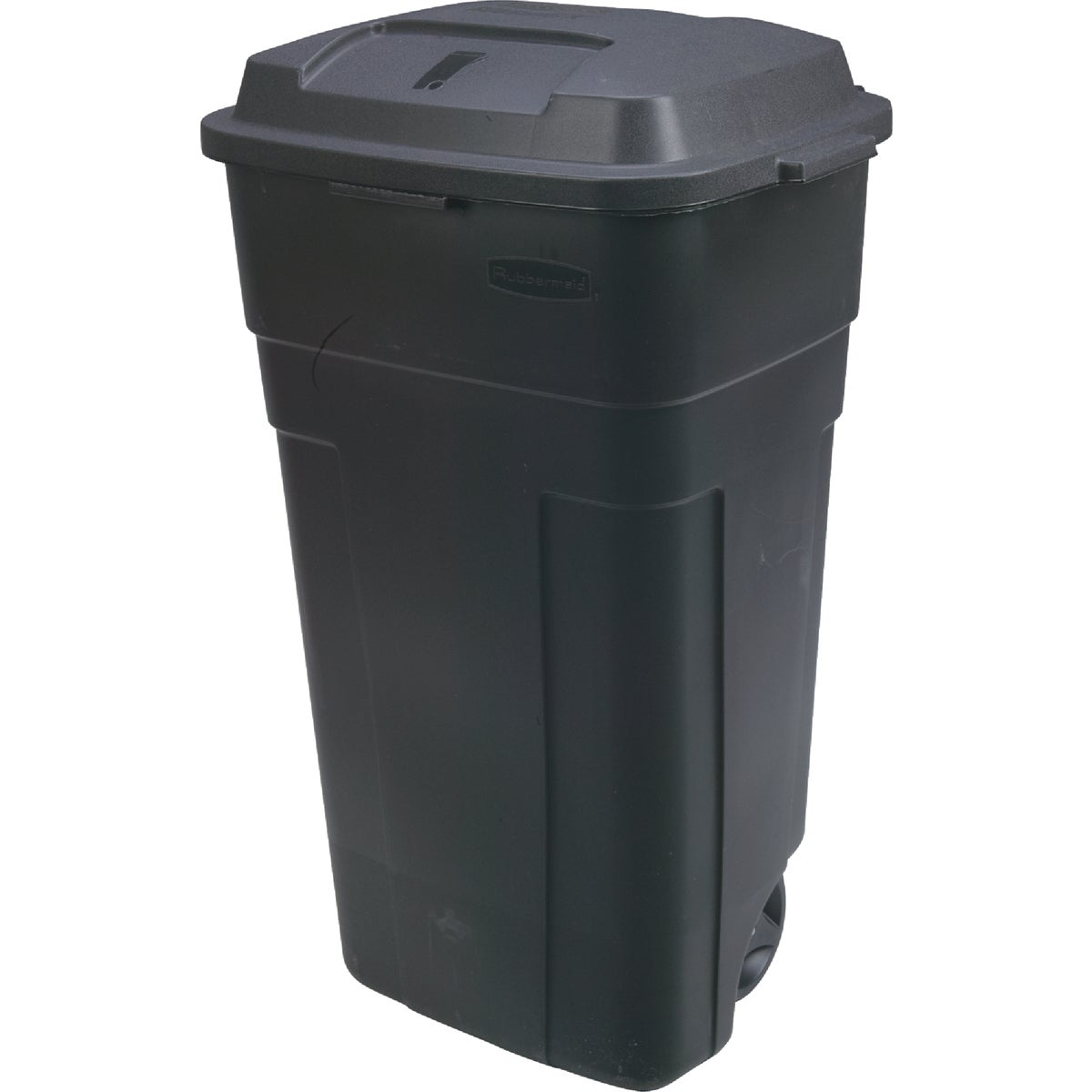 Item 634352, Injection molded. Heavy-duty wheeled refuse container.