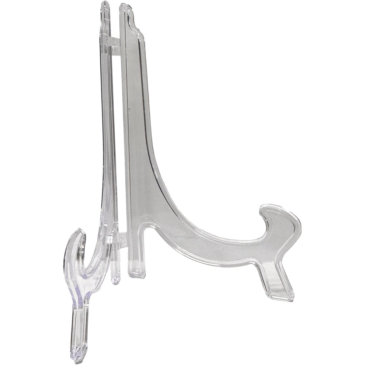 Item 637823, This clear plate stand is a classic way to display plates, frames and much 