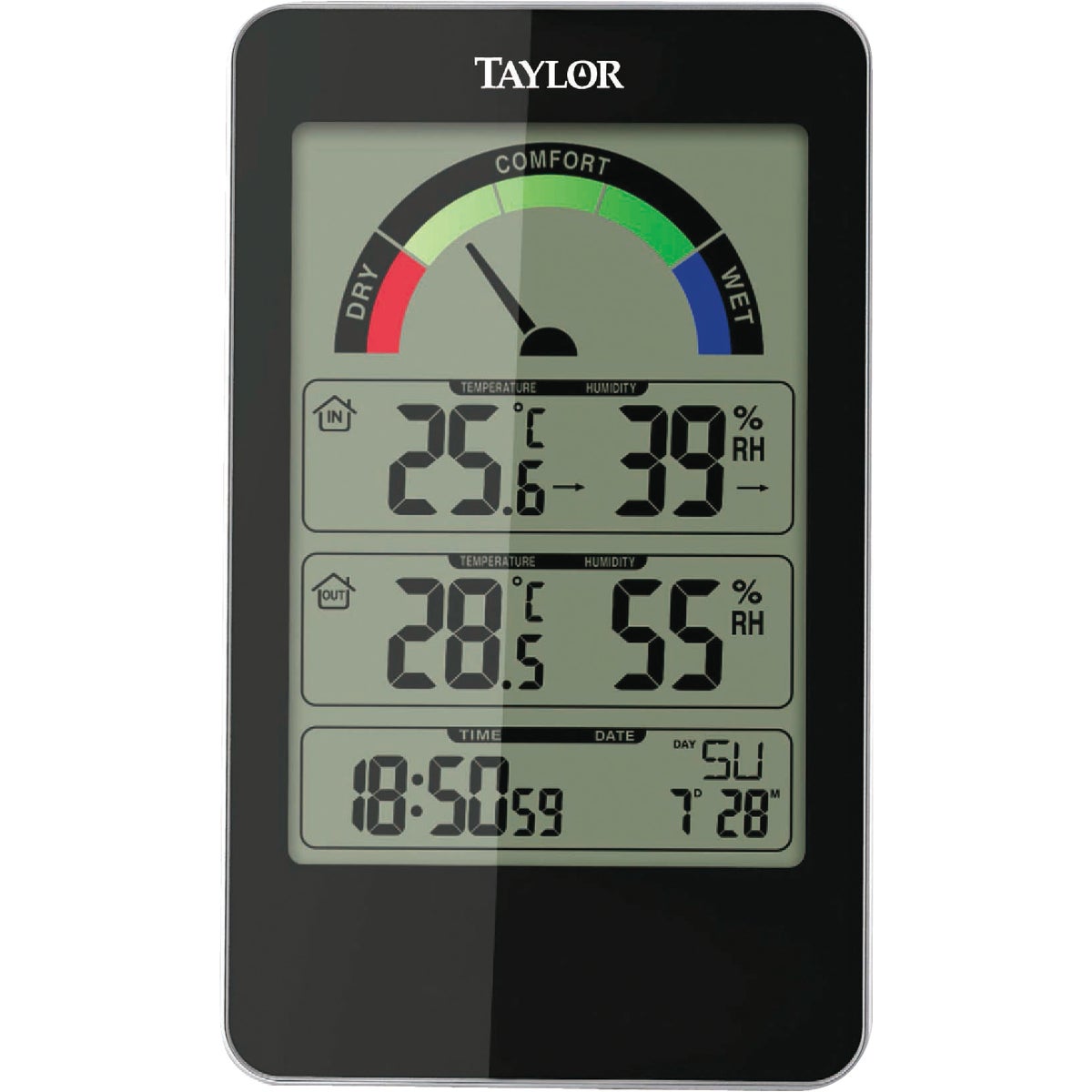 Item 652504, Taylor 1732 thermometer/hygrometer constantly monitors the temperature and 