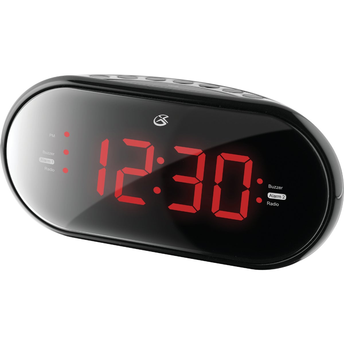 Item 652993, Dual alarm clock radio, digital AM/FM radio with station memory presets (10