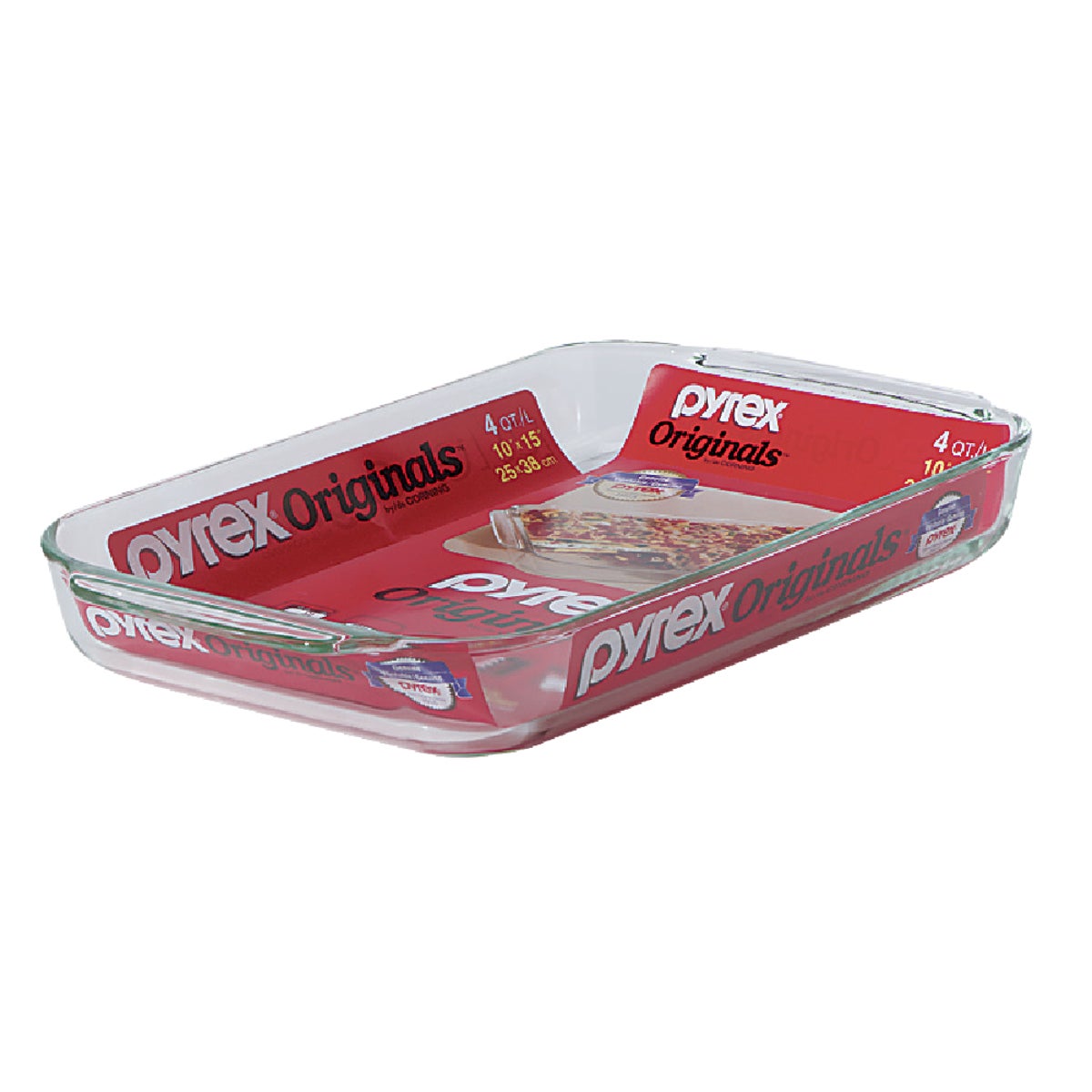 Item 657818, Pyrex bakeware is durable, transparent for easy monitoring of baking 
