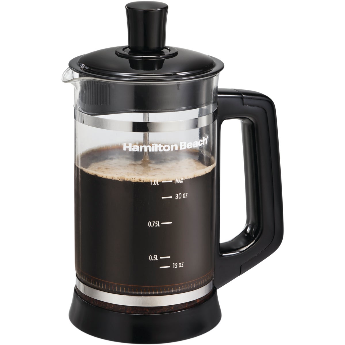 Item 675917, French Press with cocoa attachment makes great tasting hot coffee, cocoa, 
