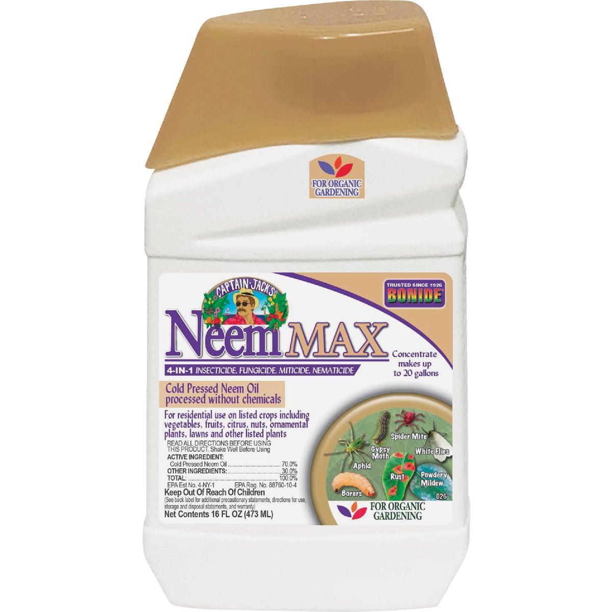Item 700194, Protect your lawn and garden with Neem Max from Captain Jack's.