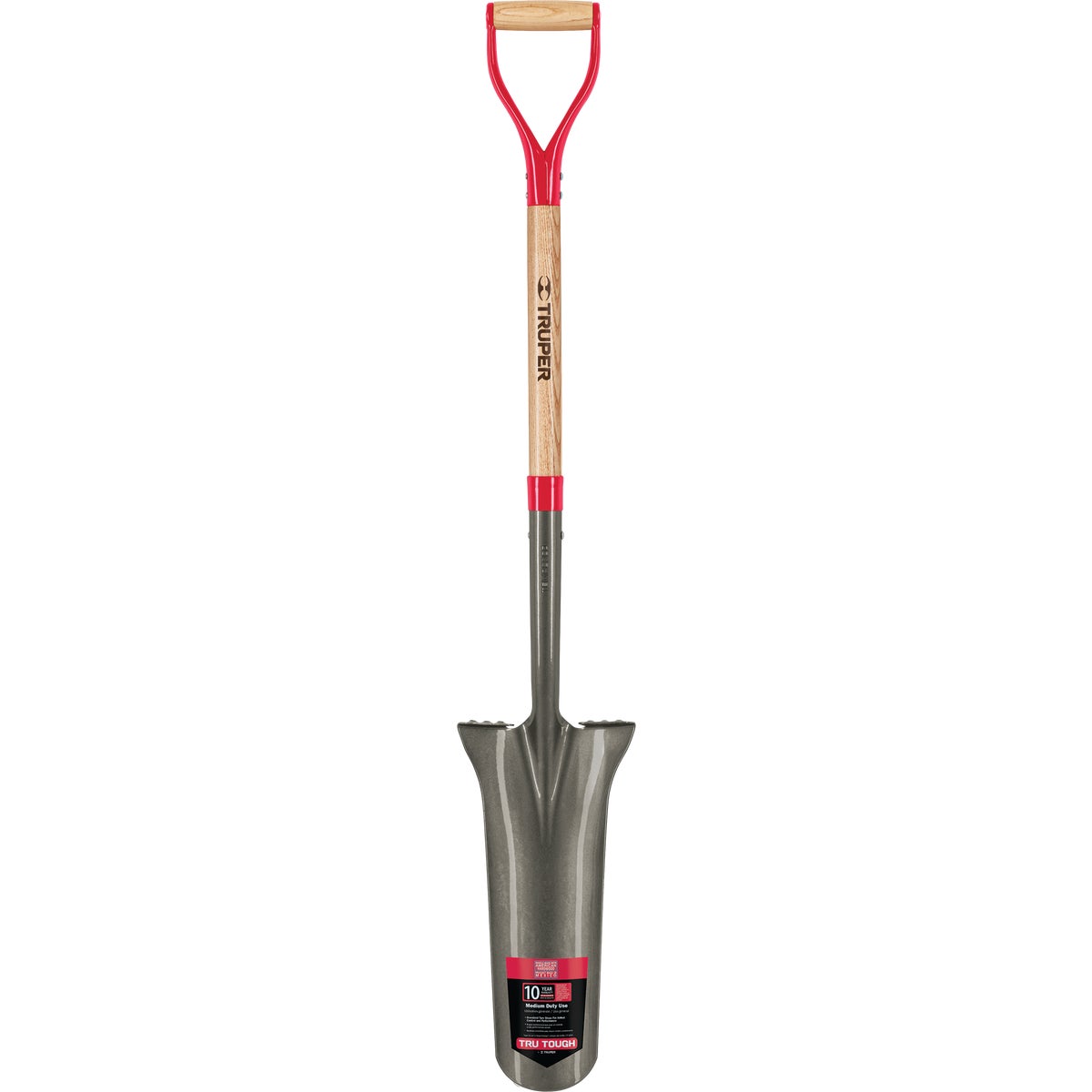 Item 700385, Tru Tough D-handled drain spade is designed for digging narrow trenches, 