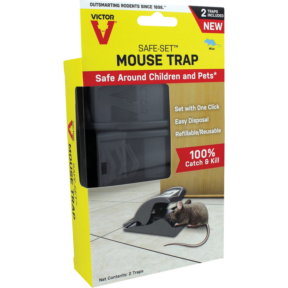 Item 700742, Victor Safe-Set Mouse Trap was engineered with safety in mind.