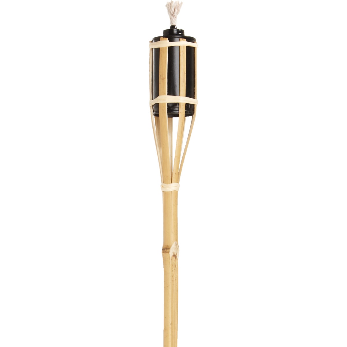 Item 701365, Bamboo patio torch ideal for lighting decks, patios, and backyards.