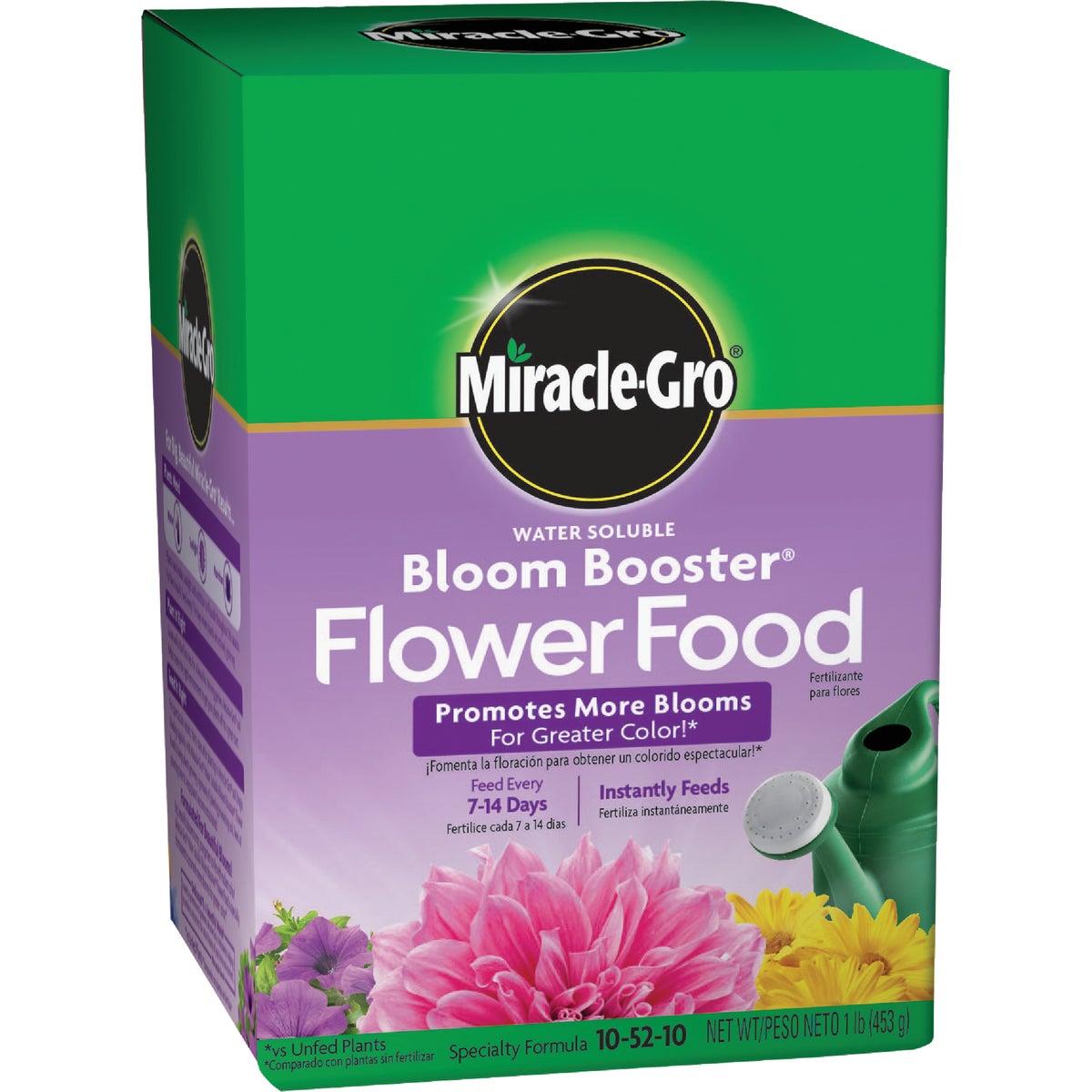 Item 701467, Miracle-Gro Water Soluble Bloom Booster flower food that promotes big 