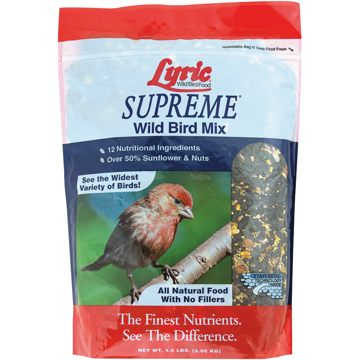 Item 701840, Supreme wild bird food featuring a wide variety of all-natural, tested 