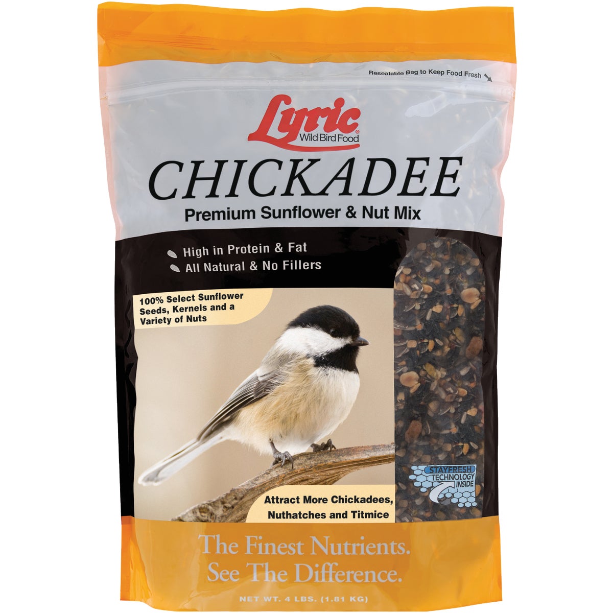 Item 701855, Quality bird seed mix that will attract chickadees, but can also bring 