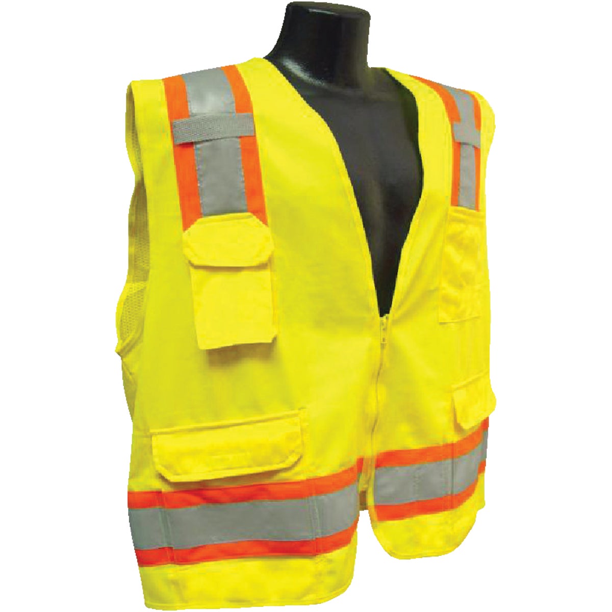 Item 701982, Hi visibility Class 2 Type R solid surveyors safety vest.