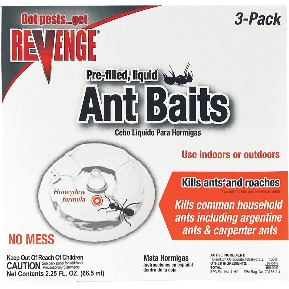 Item 702079, Pack of 3 pre-filled liquid bait stations ideal for use both indoors and 