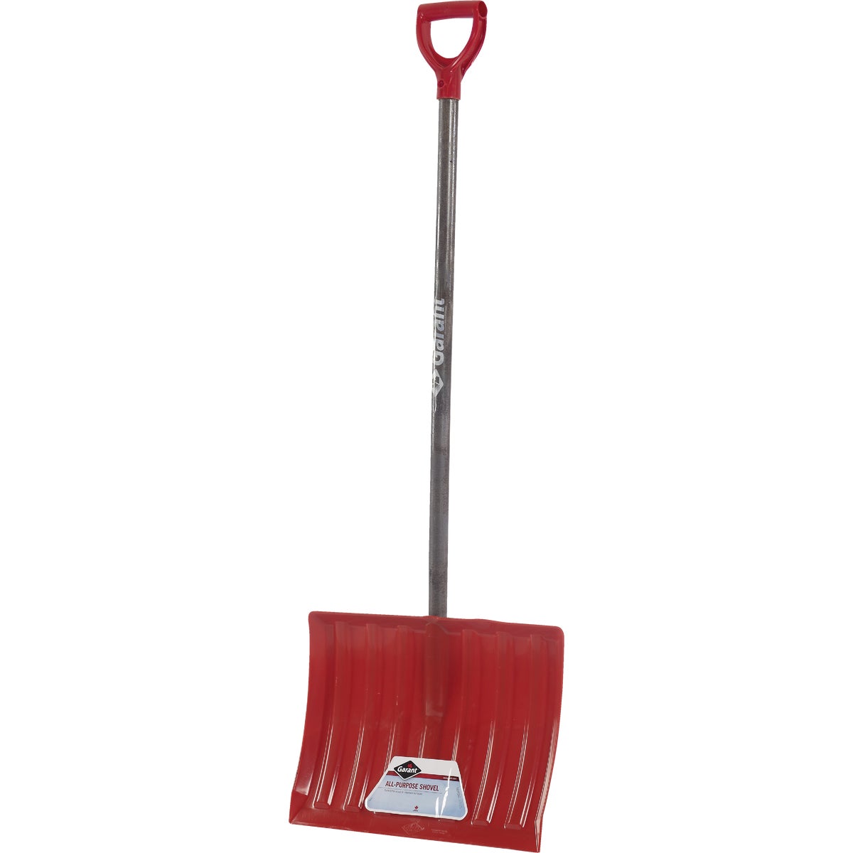 Item 702557, Nordic label. Poly shovel with a 18 In. x 13.25 blade and a 42.