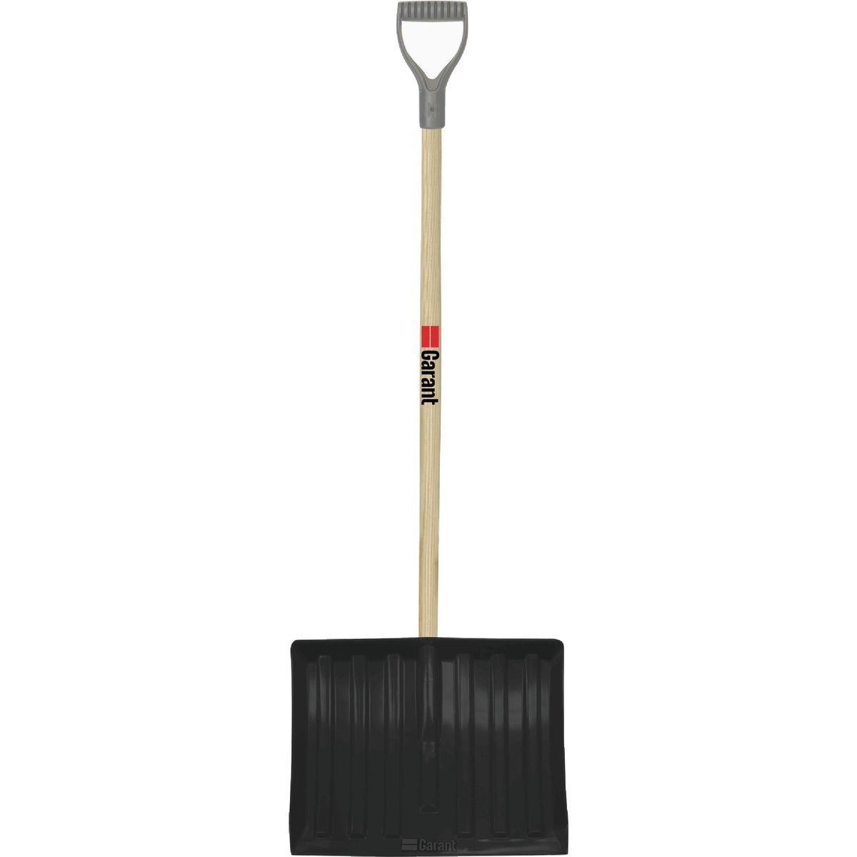 Item 702557, Nordic label. Poly shovel with a 18 In. x 13.25 blade and a 42.