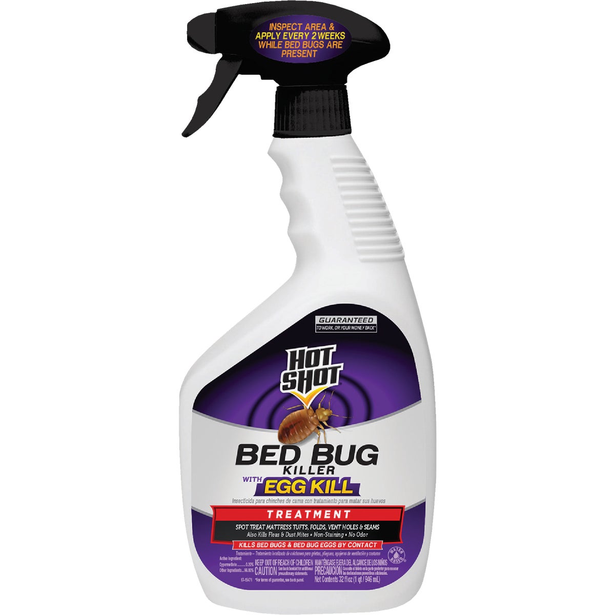 Item 702852, Hot Shot flea and bedbug killer kills on contact.