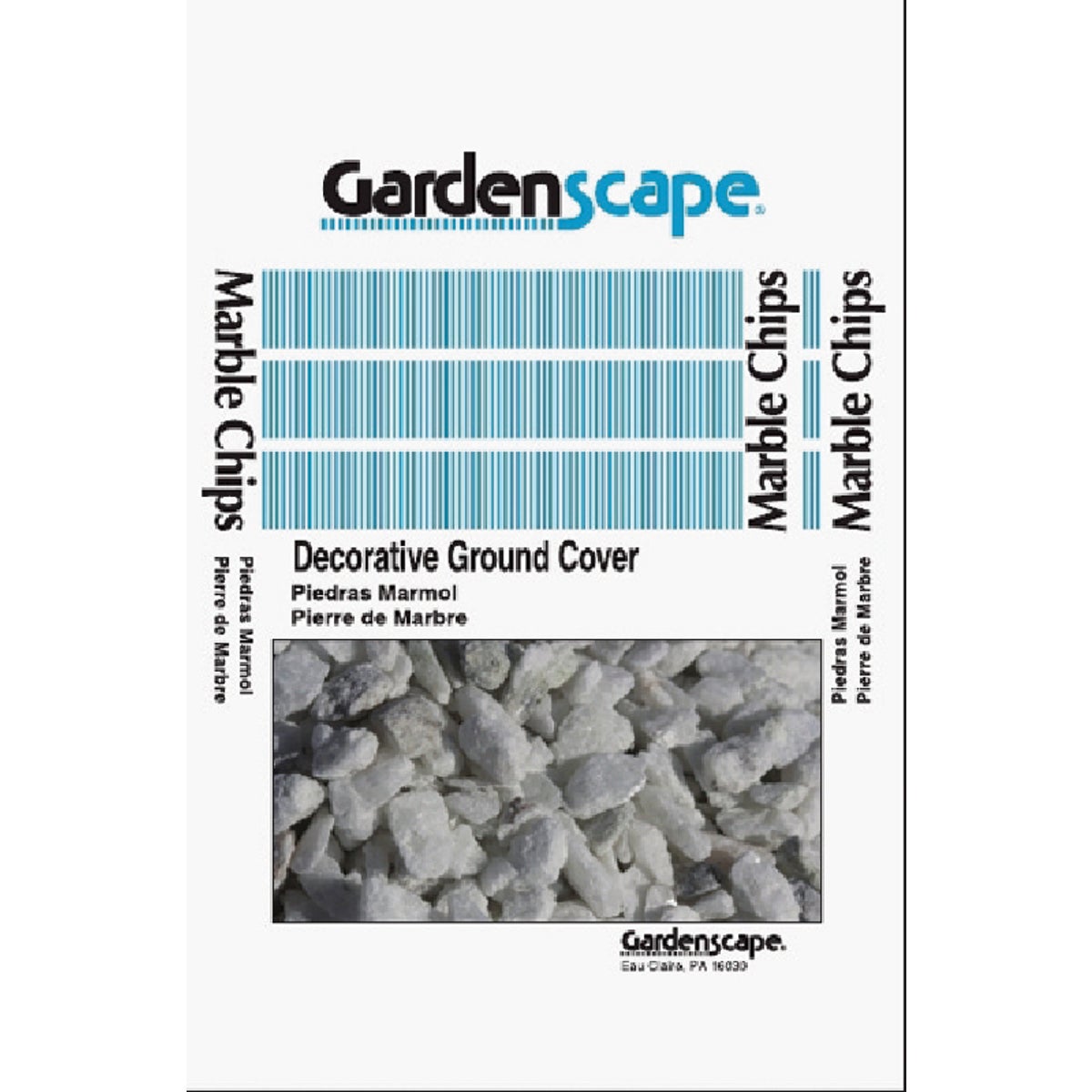 Item 702981, 3/4 In. to 1-3/4 In. white marble rock landscape chips.