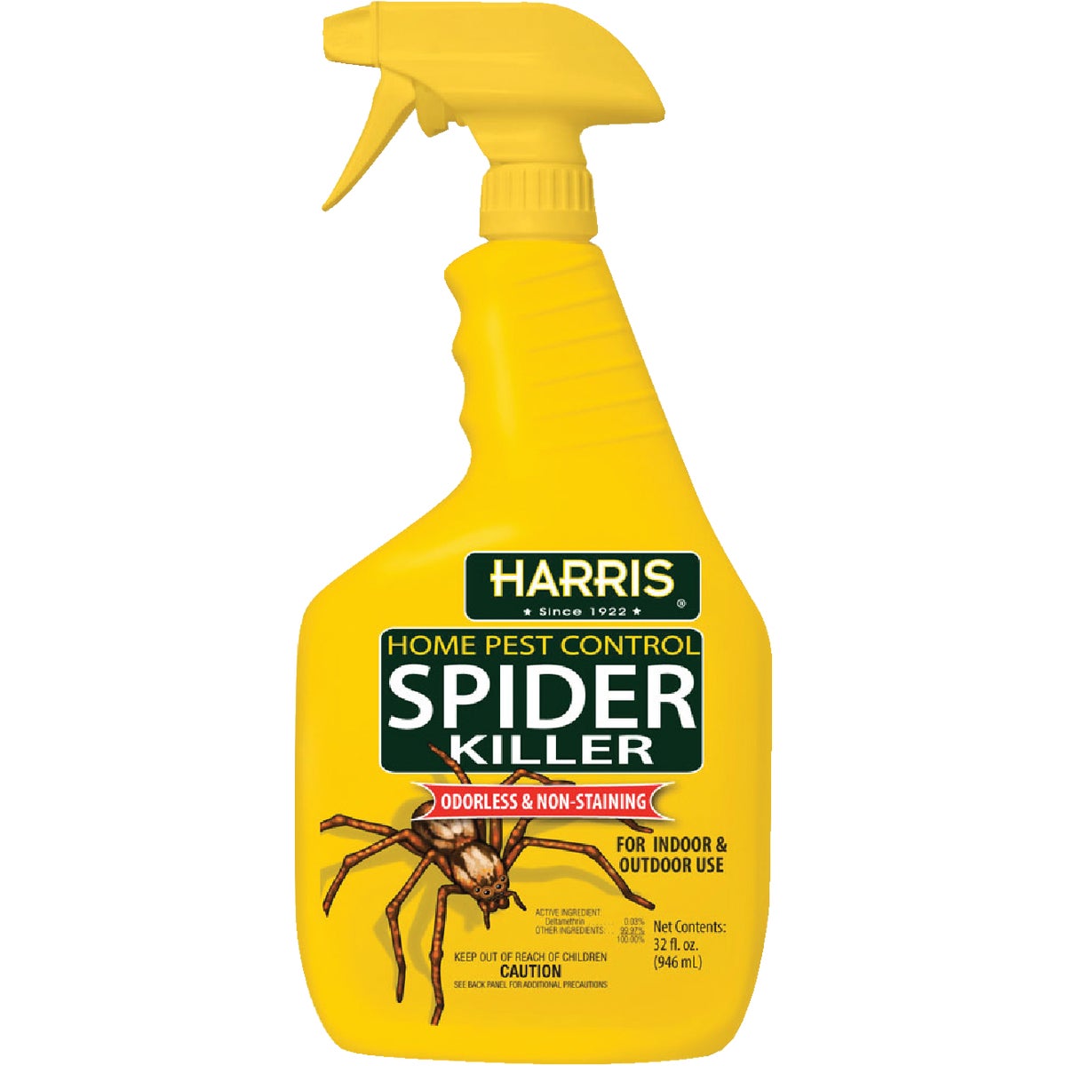 Item 703339, Harris spider killer kills spiders on contact.