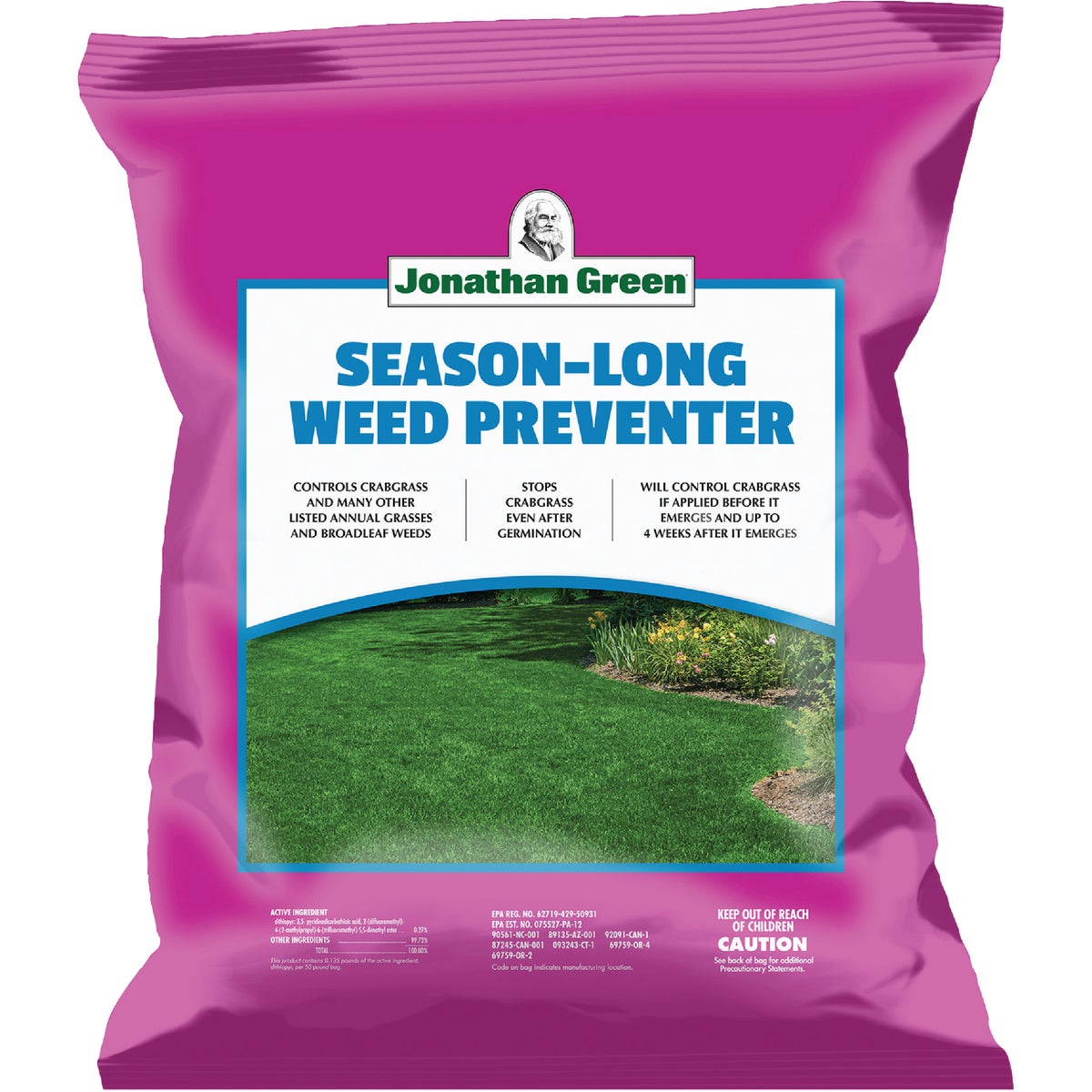 Item 703572, Crabgrass and weed preventer for lawn and landscape areas.