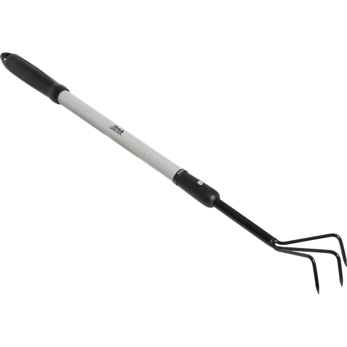 Item 703892, Extendable cultivator has a lightweight steel handle that extends from 18" 