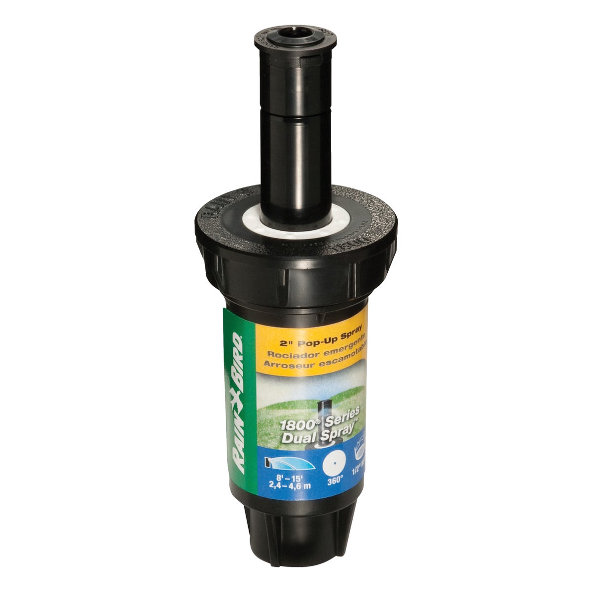 Item 704321, Professional pop-up sprinkler with a dual spray nozzle.