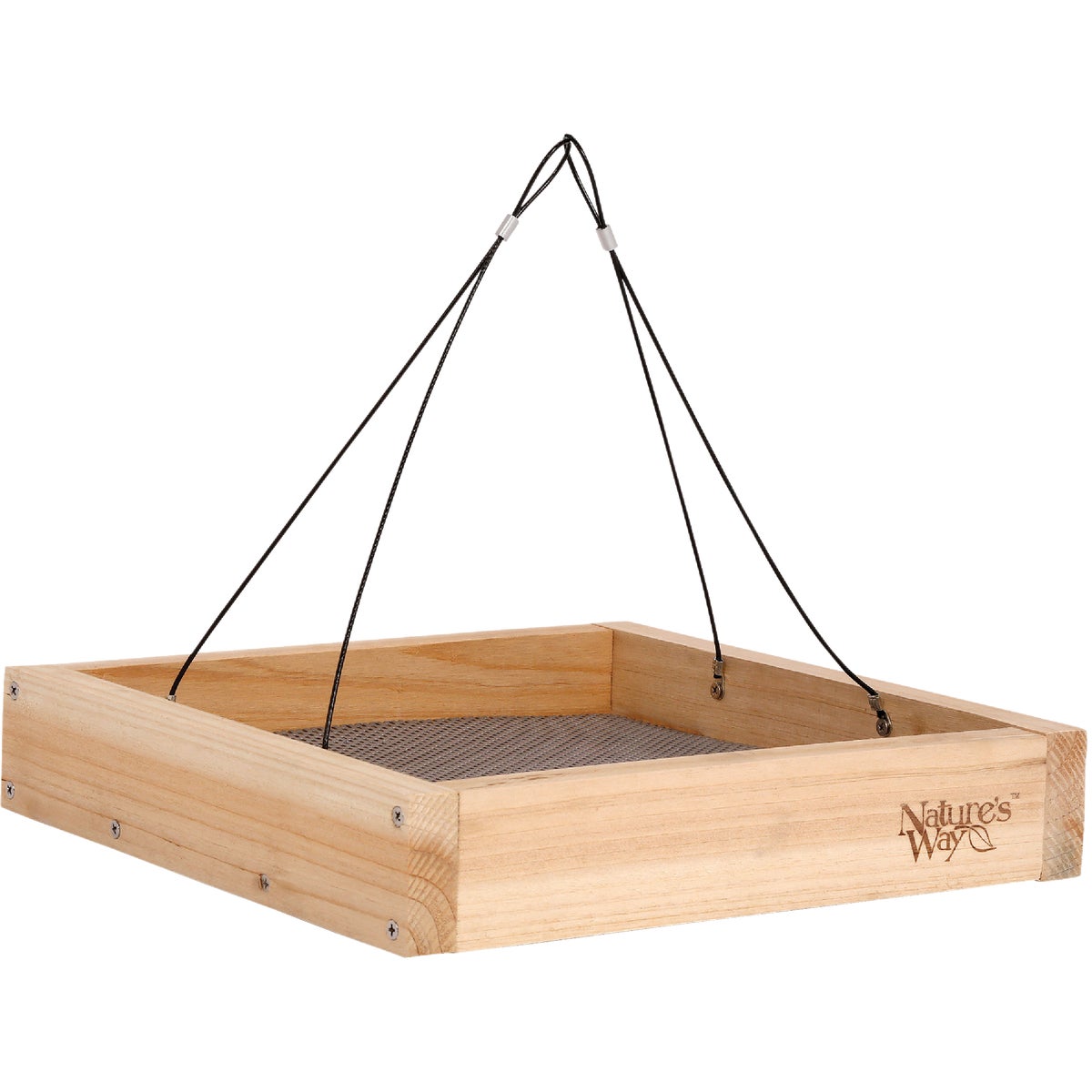 Item 704602, Hanging platform bird feeder is made with insect and rot resistant premium 