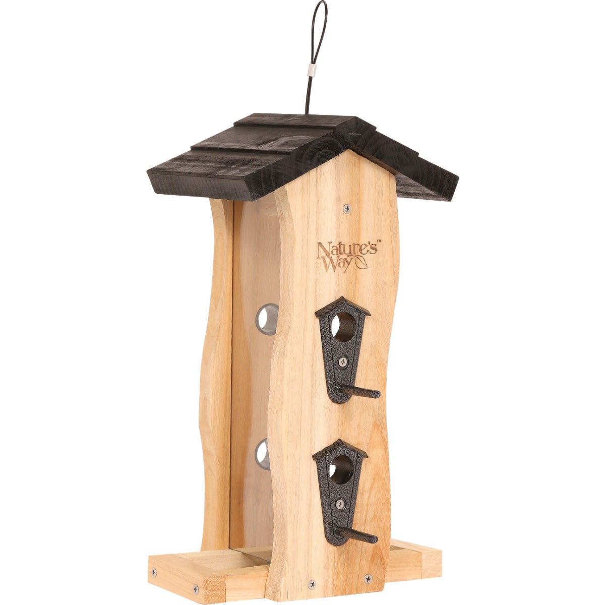 Item 704613, Vertical wave bird feeder is made with insect and rot resistant premium 