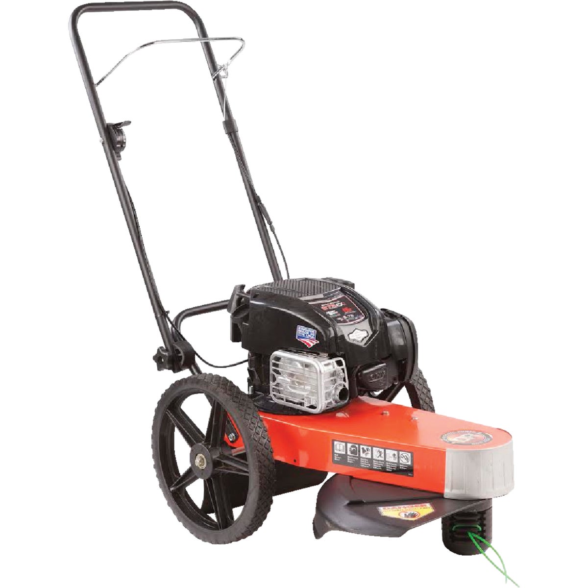 Item 704648, Premier trimmer mower will power through any trimming task and handle light