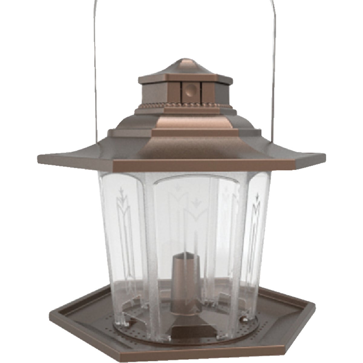 Item 704824, Traditional 6-sided lantern with frosted plastic sides.