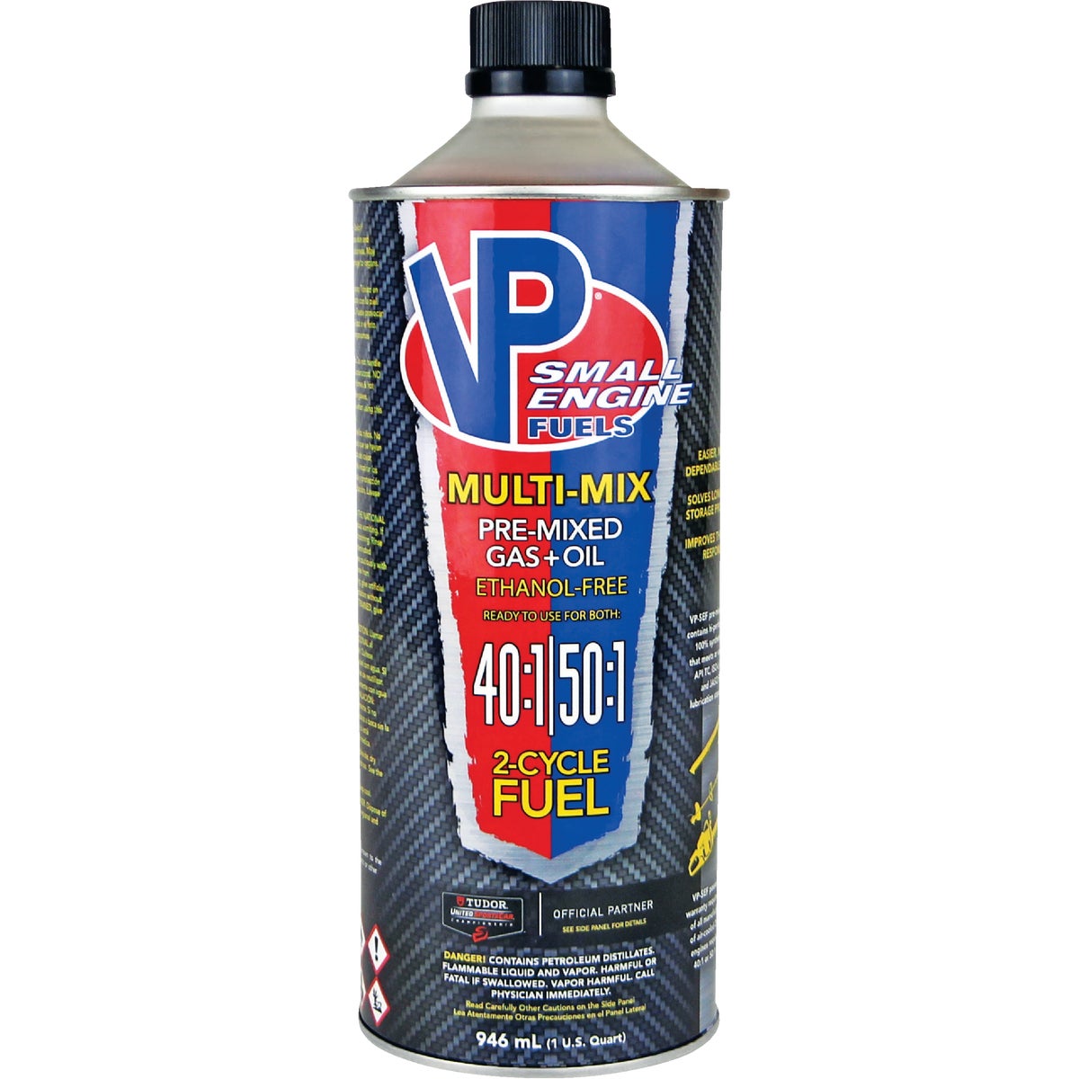 Item 705183, VP Racing Small Engine Fuels Ethanol Free Multi-Mix formula is mixed with 