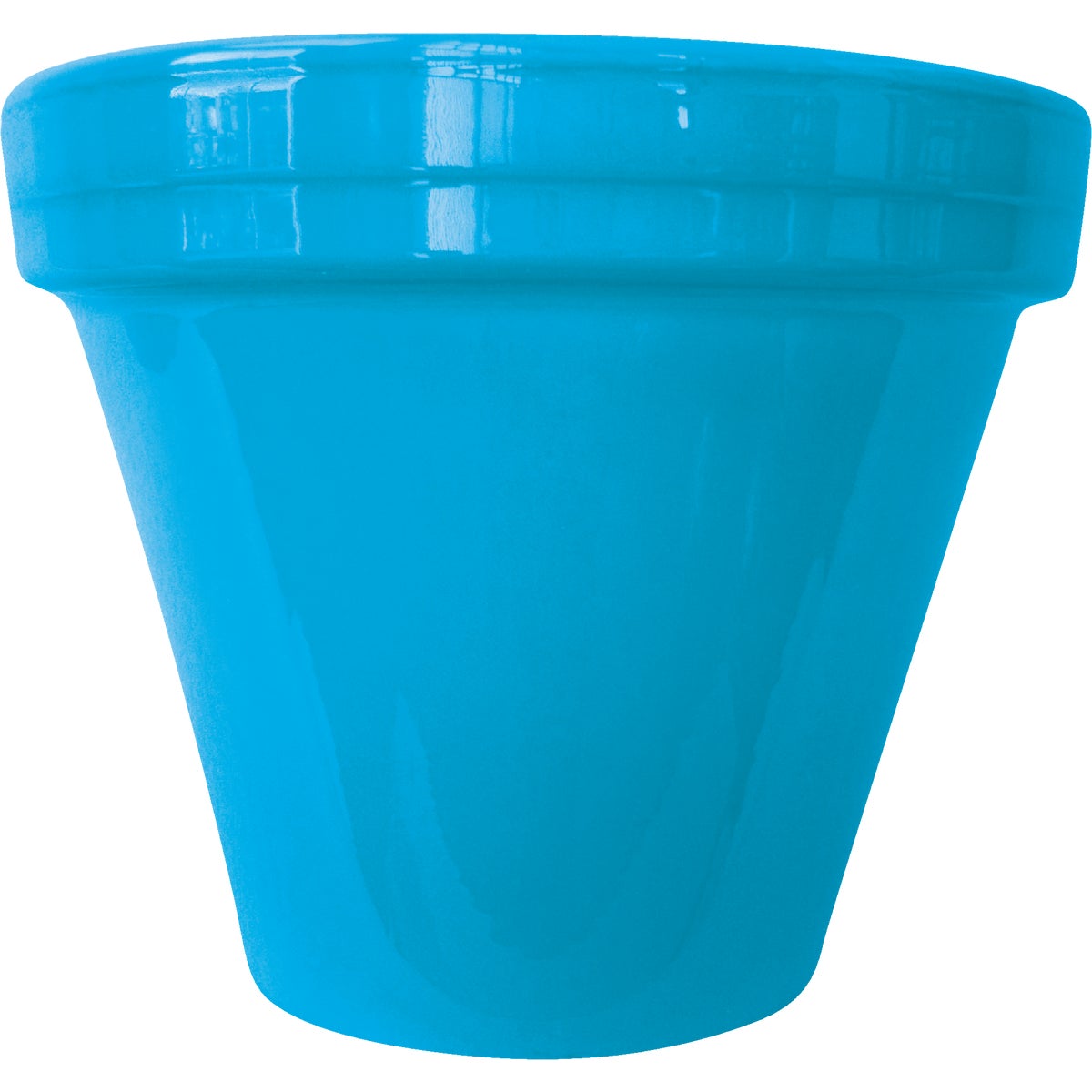Item 705298, Spring Fever powder coated standard clay flower pot with drainage hole.