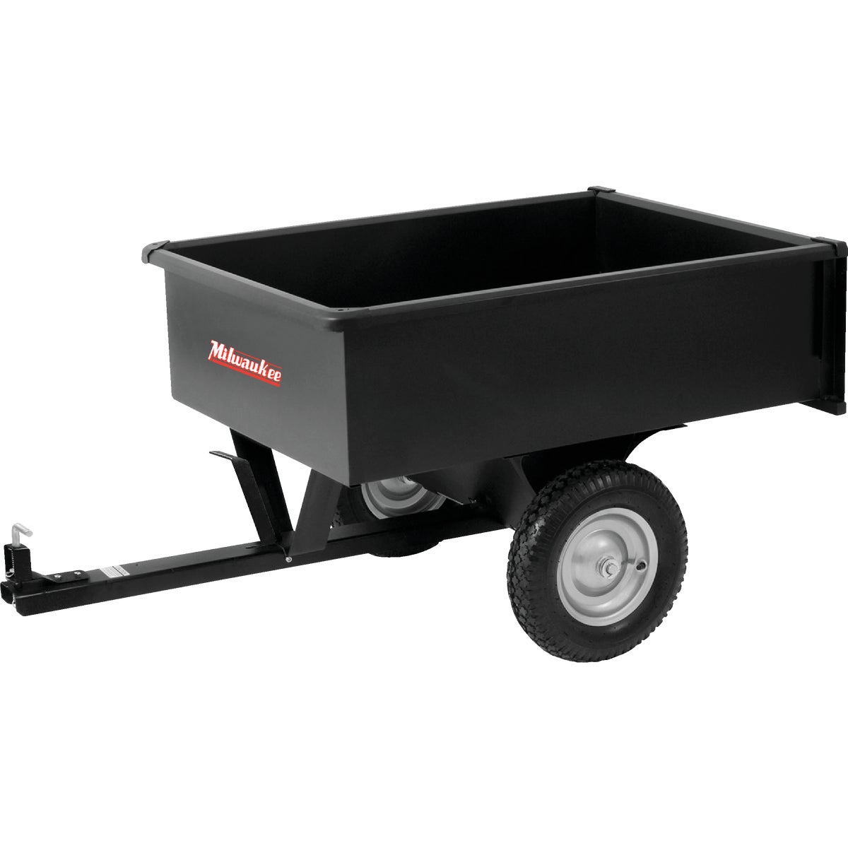 Item 705498, Trailing dump cart has a single lever dump release for quick and easy 