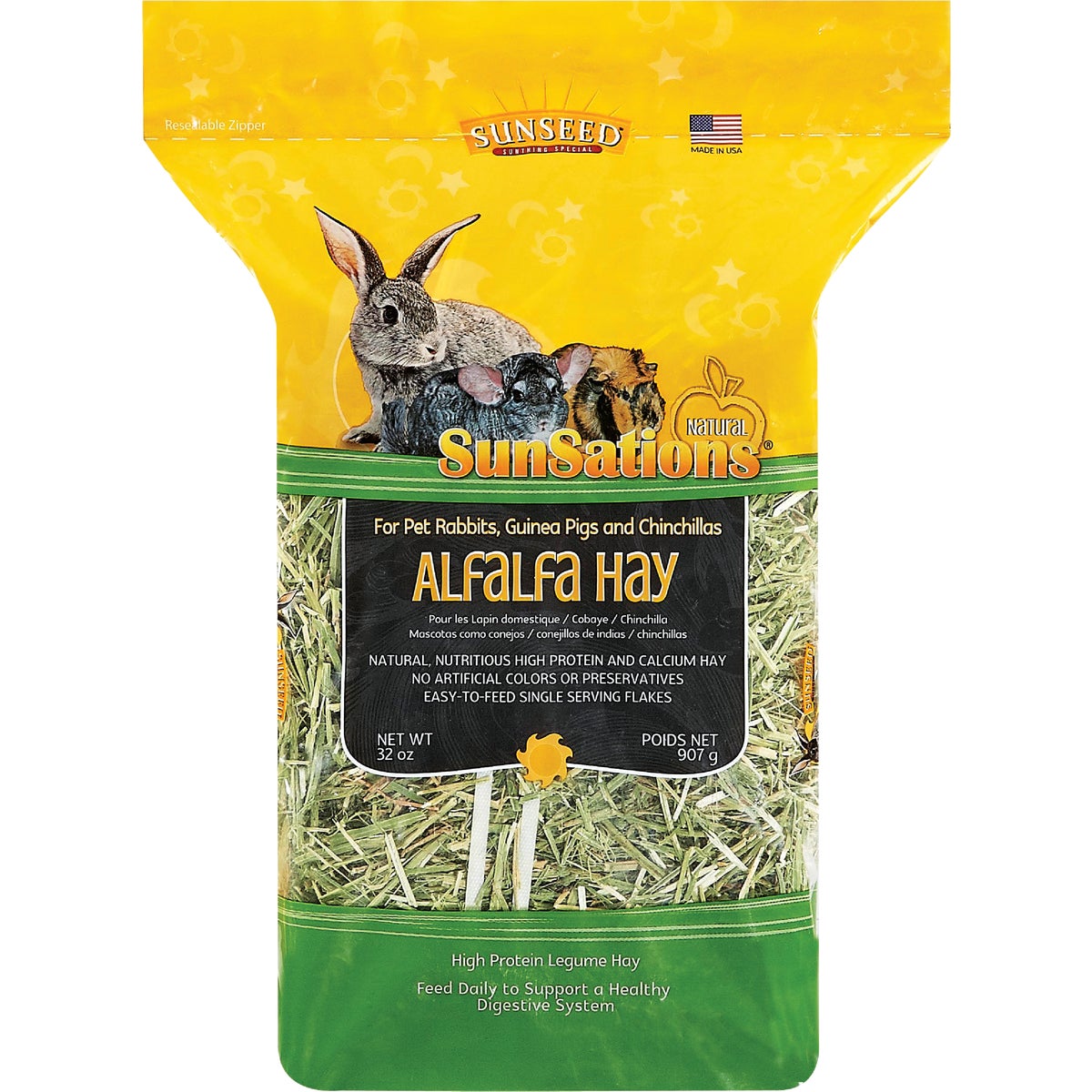 Item 705575, Natural, 100% North American farm-grown alfalfa hay.