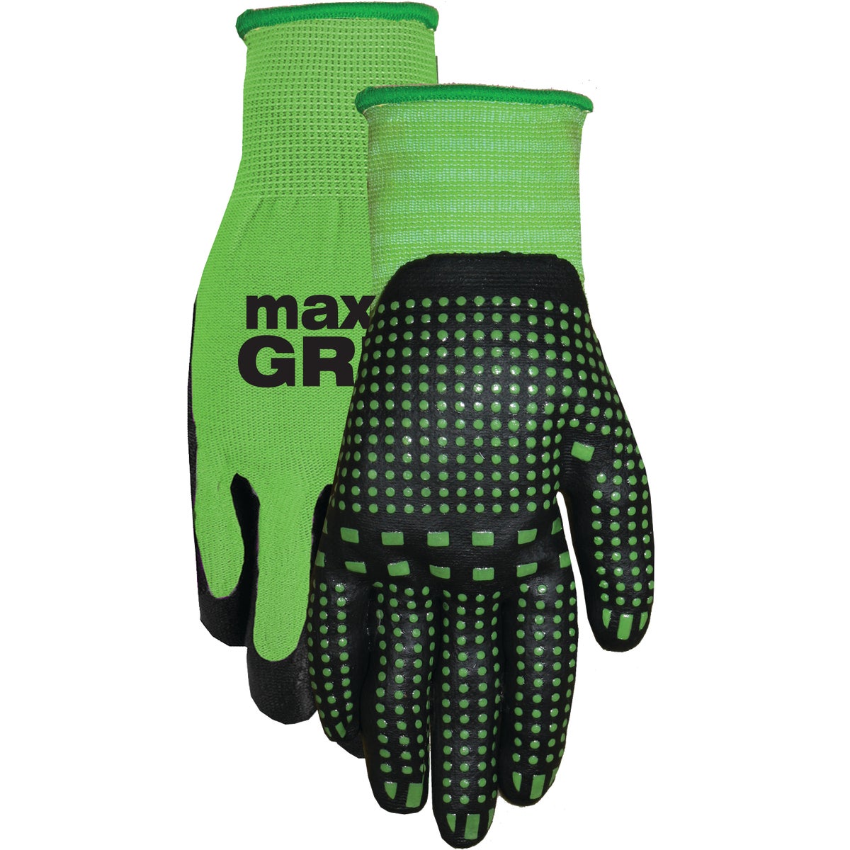 Item 705701, Spandex liner glove dipped in foam nitrile with added nitrile dots.