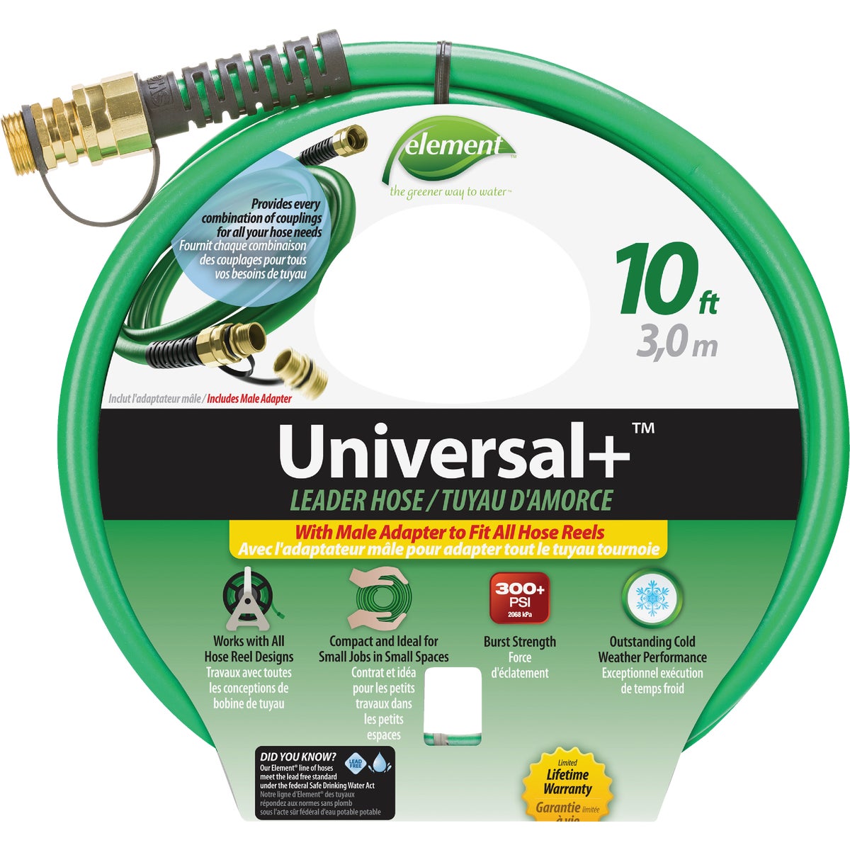 Item 705848, 10-foot flexible, universal leader hose.